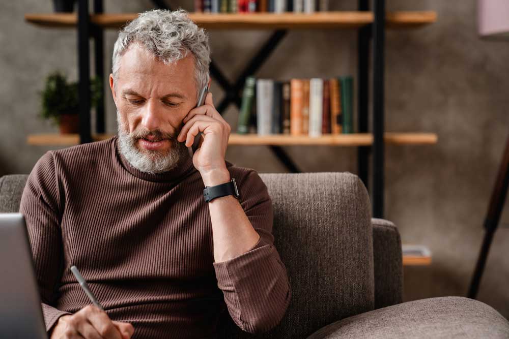 man on phone
